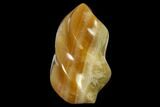 Polished, Brown Calcite Flame - Madagascar #149635-1